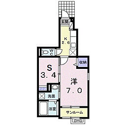 マルベリーズ 1SKの間取図画像