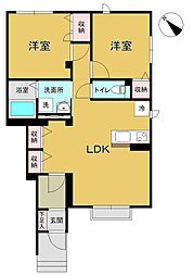 メゾン・ポプラ 2LDKの間取図画像