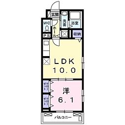 カーサシエロ 1LDKの間取図画像