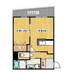 サンリアン柳町 1LDKの間取図画像