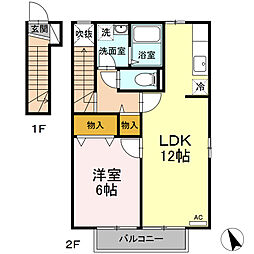 シャムロック3 1LDKの間取図画像
