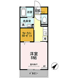 D-room西松原 2階1Kの間取り