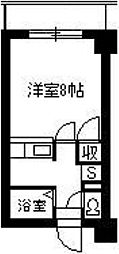 コスモ郡元 6階1Kの間取り