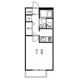 陽だまりハイツ2000C 1Kの間取図画像