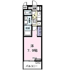 ノアズアーク 1Kの間取図画像