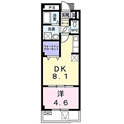 セイバリーヒル 1階1DKの間取り