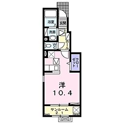 クエストKT ワンルームの間取図画像