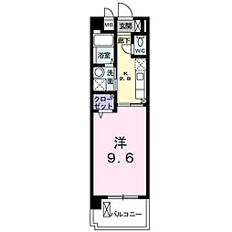 グランドステージ鏡 3階1Kの間取り