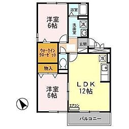 ホルツプラッツ 2LDKの間取図画像