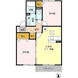 メイユールMS 2LDKの間取図画像