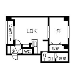 FC Farnest 美園 1階1LDKの間取り
