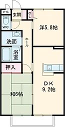伊賀鉄道 茅町駅 徒歩18分の賃貸アパート 1階2LDKの間取り