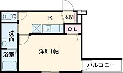 フジパレス堺鳳中6番館 1Kの間取図画像