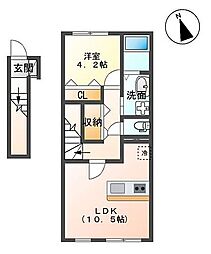 サクラーレ朝日 1LDKの間取図画像