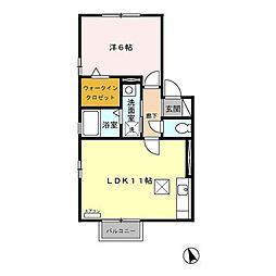コーポ モア 1階1LDKの間取り