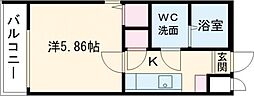 HK2 westFR1ヵ月(30日)&初回保証料無料&火災保険料1年分負担 2階1Kの間取り