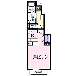 ノワ・グレーヌA ワンルームの間取図画像