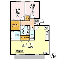 コンフォール2番館 2LDKの間取図画像