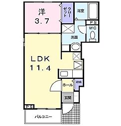 エアリー・スクエア壱 1LDKの間取図画像