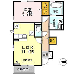 リベルタ春日野 1LDKの間取図画像