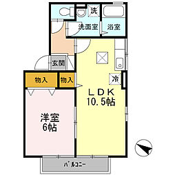 コンフォールウィルモア 1階1LDKの間取り