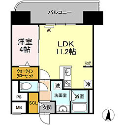 CASA94 11階1LDKの間取り