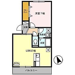 D-Room連坊小路 1LDKの間取図画像