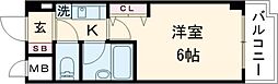 エスリード三宮フラワーロード 6階1Kの間取り