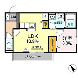 コンフォータブルTJ 1LDKの間取図画像