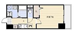 ロイスグラン神戸下沢通 2階1Kの間取り