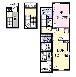エアリー 1LDKの間取図画像