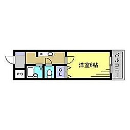カーサさくら 1Kの間取図画像
