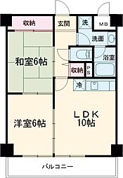 ヴェルジュール21 2LDKの間取図画像