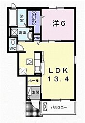 ファインコルソ8B 1LDKの間取図画像