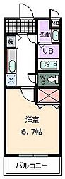 アンソレイユ 1Kの間取図画像