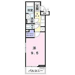 アリエス・K 1Kの間取図画像