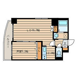 ビアン・シュール 3階1LDKの間取り