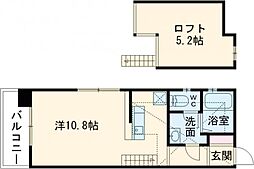 エンバシーコート矢賀 2階ワンルームの間取り