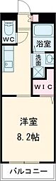 エフィシア新外 1Kの間取図画像