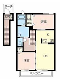 シャーメゾンYOUB 2LDKの間取図画像