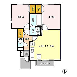 メゾン蒼 2LDKの間取図画像