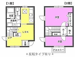 JR東北本線 仙台駅 バス25分 沖野四丁目下車 徒歩2分の賃貸アパート 1階2LDKの間取り
