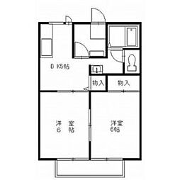 ひまわりE 2Kの間取図画像