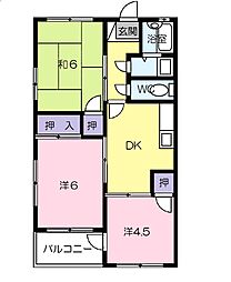 シエル三成 3DKの間取図画像