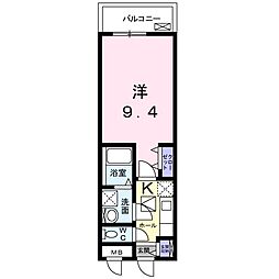 アルページュ伊賀 1Kの間取図画像