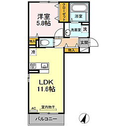 セキュレア須屋J棟 1LDKの間取図画像
