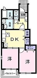 ベル・ラフレシール 2DKの間取図画像