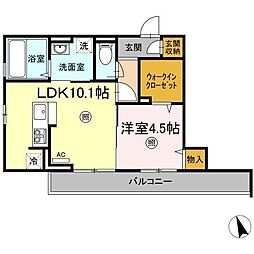 メゾンドーミー 1LDKの間取図画像