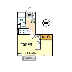 ドミールエス ワンルームの間取図画像