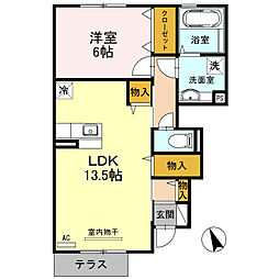 グランドコート1 1LDKの間取図画像